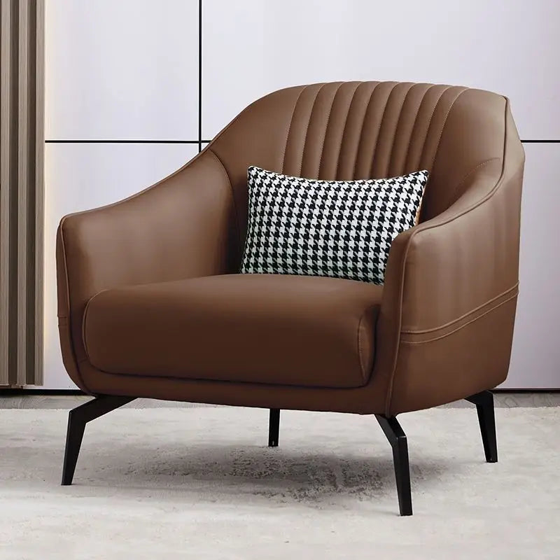 Scandinavian light luxury single sofa chair living room home bedroom leisure chair designer fabric sofa lazy small household