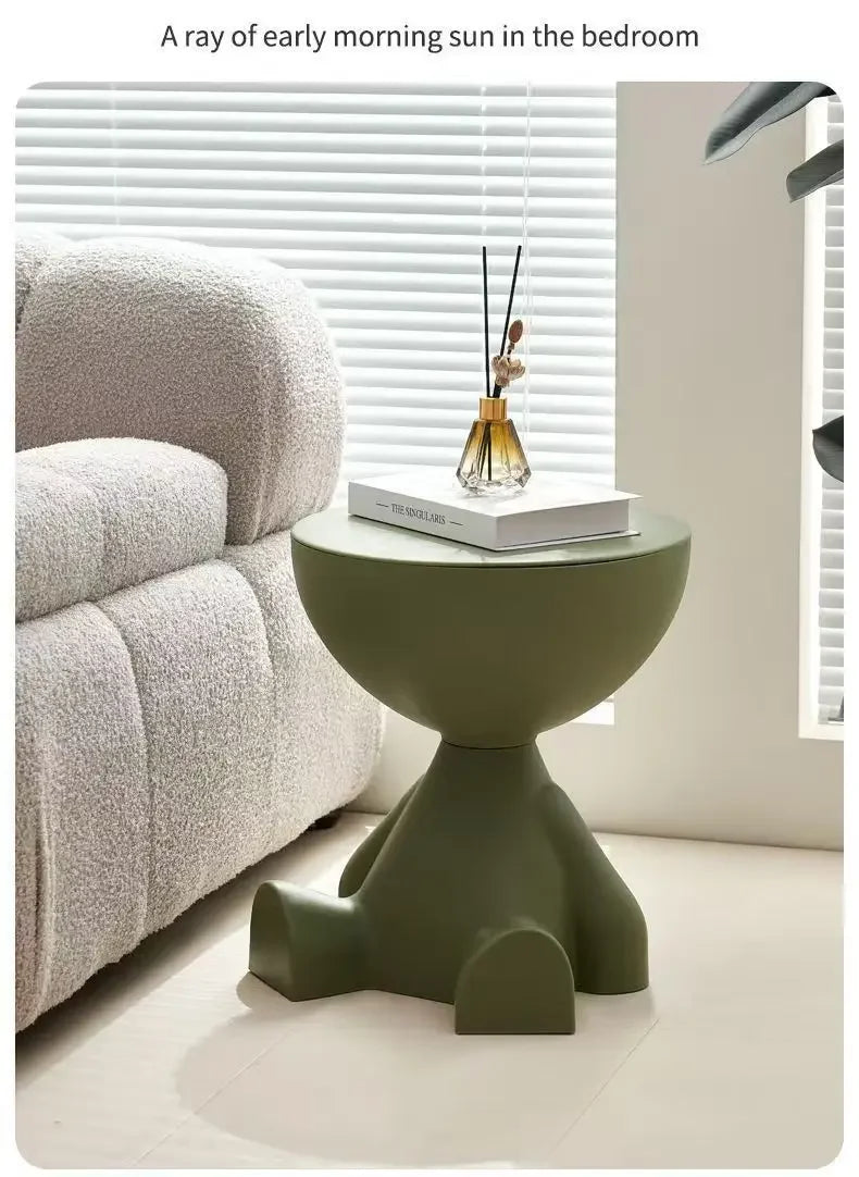 Light Luxury Cartoon Sofa Edge Table Creative Flat Head Coffee Table Small Household Plastic Coffee Table Furniture Side Table